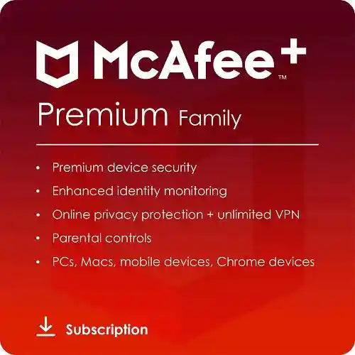 McAfee+ Premium Famille - 1-an / Appareils illimités