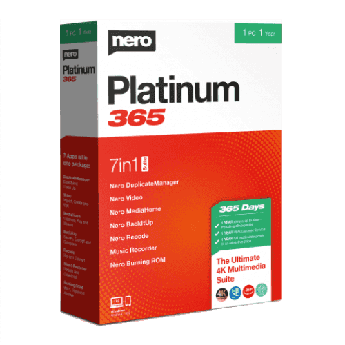 Nero Platinum 365 – 1 an / 1 utilisateur