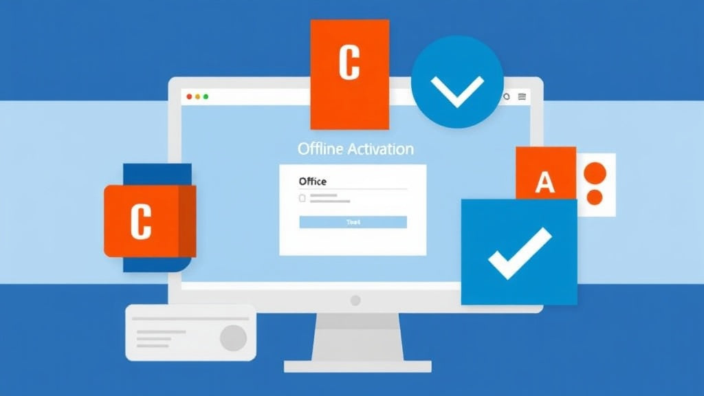 Illustration activation Office avec clé produit sans compte Microsoft