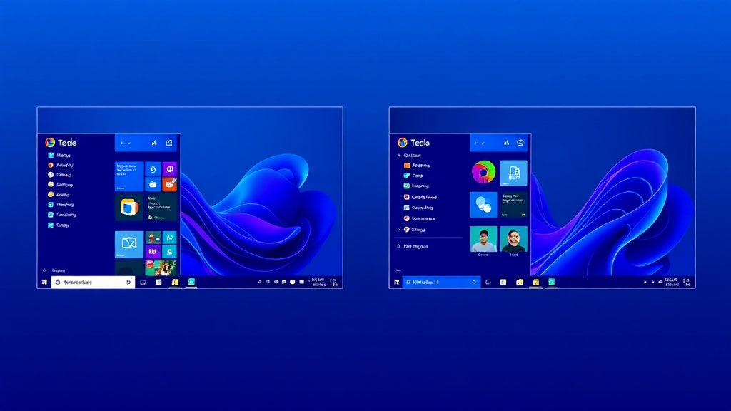 Comparaison visuelle entre l'interface Windows 11 et Windows 12 avec les nouvelles fonctionnalités IA en 2026