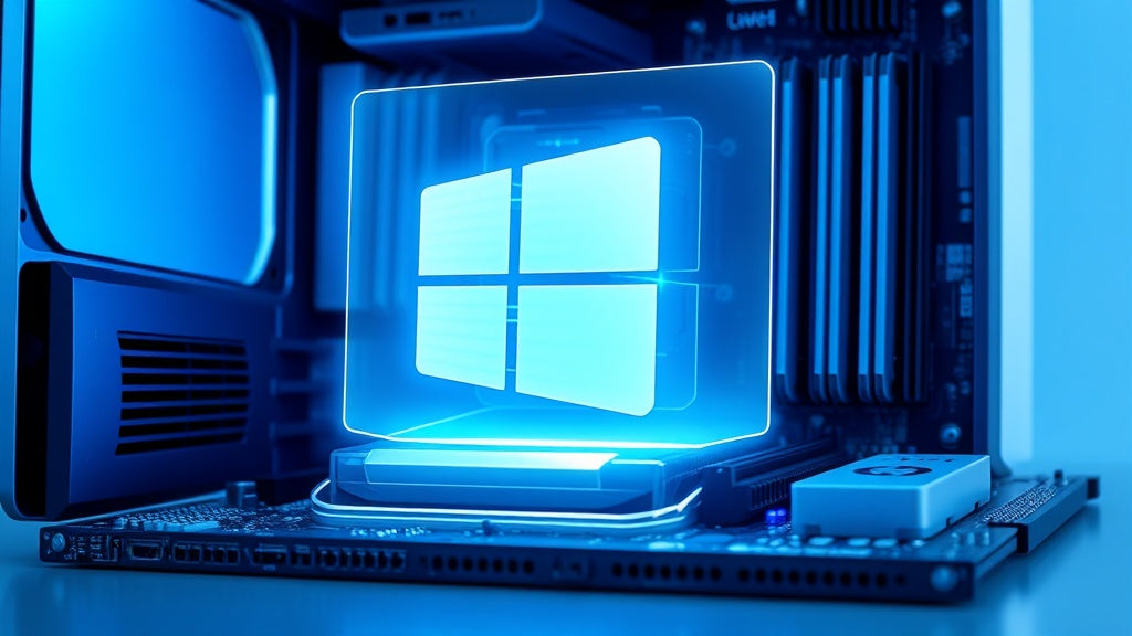 Carte mère d'ordinateur avec logo Windows 11 illustrant les licences OEM et l'activation système