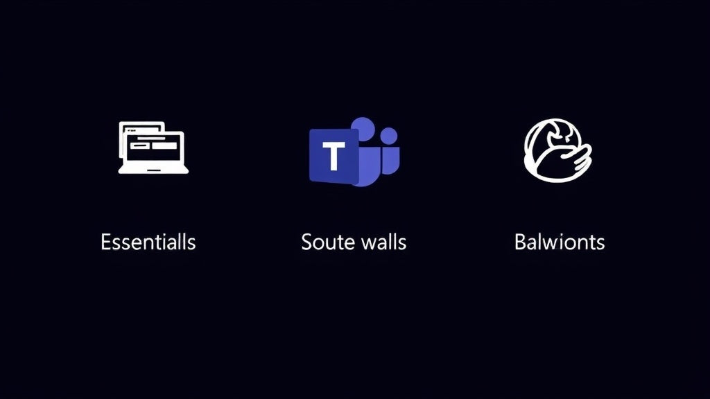 Tableau comparatif des trois formules Microsoft Teams 2026 : Gratuit, Essentials et Business Basic avec prix, participants, durée réunion et stockage cloud