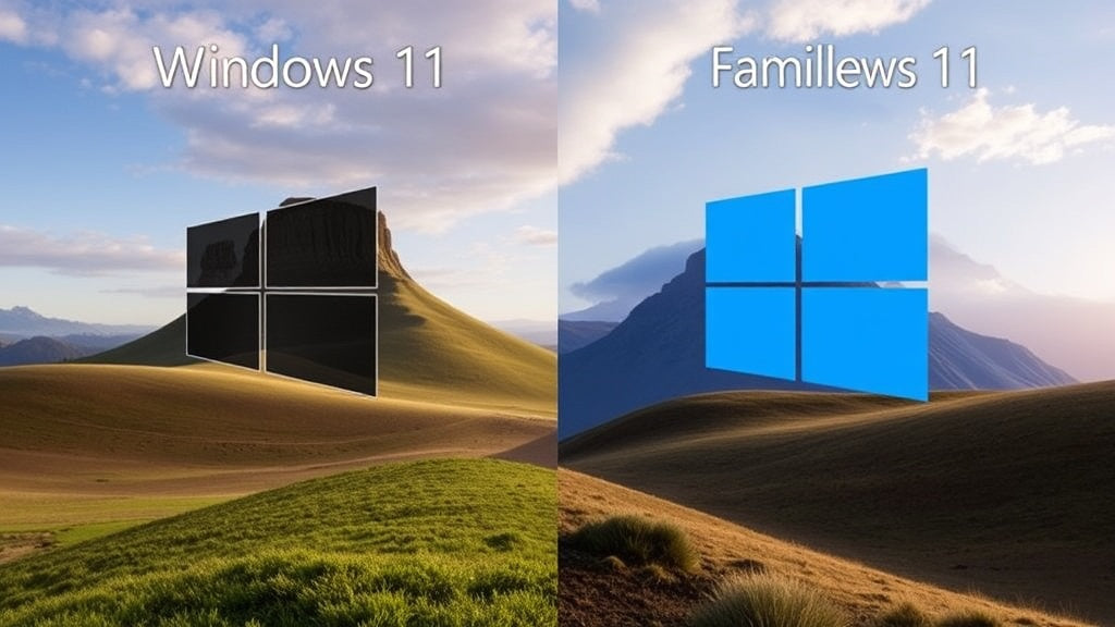 Tableau comparatif détaillé des fonctionnalités Windows 11 Famille versus Windows 11 Pro en 2026, montrant les différences de prix, sécurité, virtualisation et gestion d'entreprise