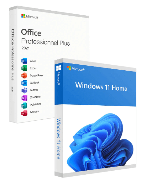 Pack Office 2021 Pro Plus et Windows 11 Famille