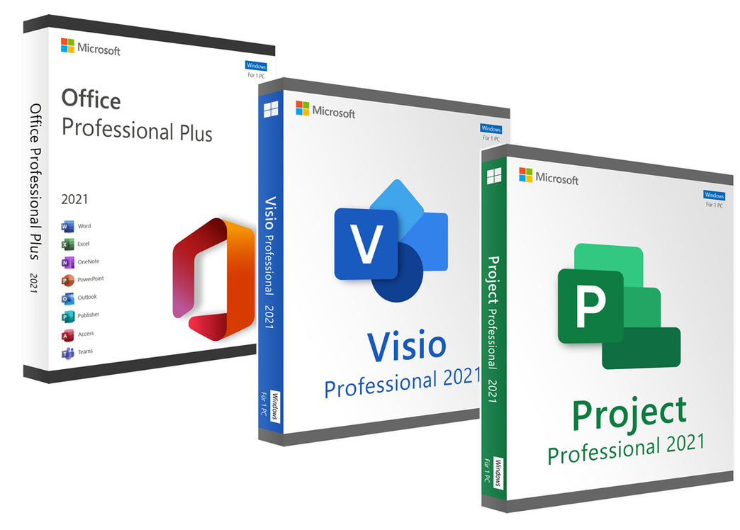 Pack Office 2021 Pro Plus + Visio 21 Pro + Project 21 Pro