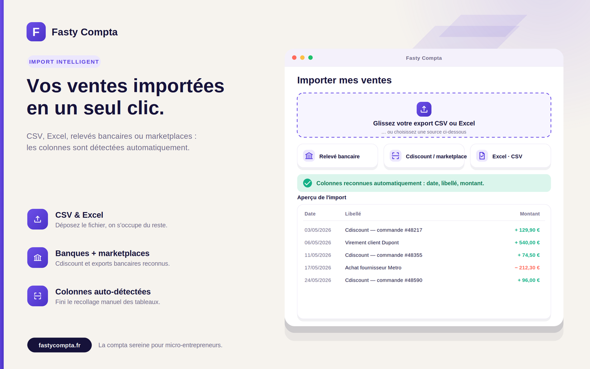 Logiciel Comptabilité Simple pour Micro-Entreprises - Fasty Compta - 6 Mois (14jours d'essai)