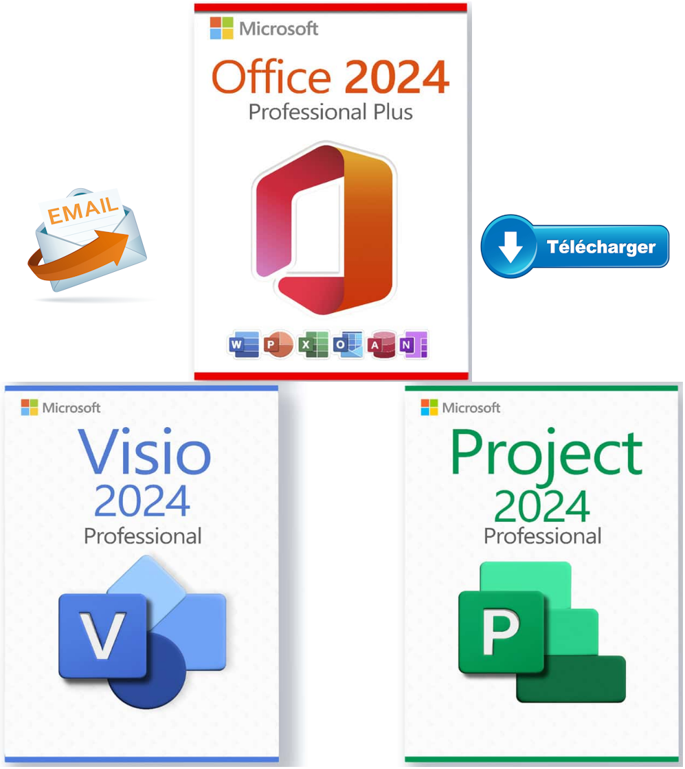 Pack Office 2024 Pro Plus+ Visio 2024 + Project 2024